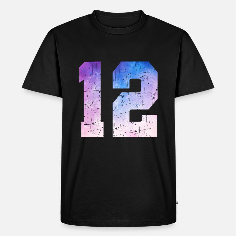 Ausgabe 12 – 12. Jubiläumsgeschenk - Männer Premium Bio T-Shirt - Schwarz