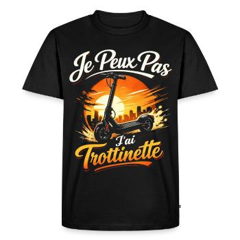 Je peux pas j'ai trottinette - T-shirt Premium bio Homme - noir - Devant - Nico (187cm)