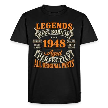 Legends 1948: Perfect Age, Original - Men's Premium Organic T-Shirt - black - Front - Nico (187cm)