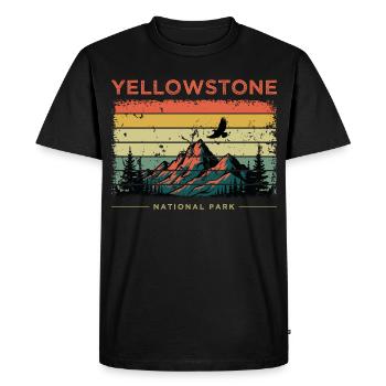 Yellowstone National Park Retro - Men's Premium Organic T-Shirt - black - Front - Nico (187cm)