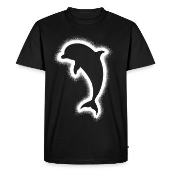 Dolphin Dolphin Kids Men Boys Bottlenose dolphin - Men's Premium Organic T-Shirt - black - Front - Nico (187cm)