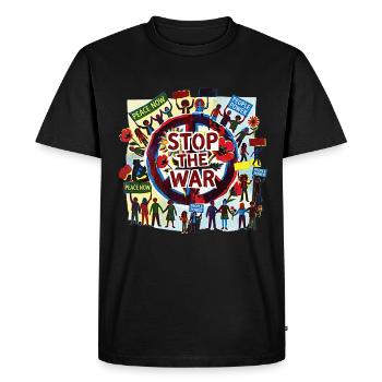 Peace Love Peace against War - Men's Premium Organic T-Shirt - black - Front - Nico (187cm)