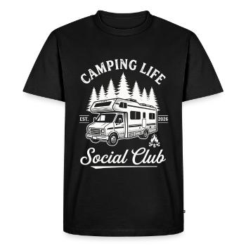 Conception de la vie de camping pour les amateurs de camping-car - T-shirt Premium bio Homme - noir - Devant - Nico (187cm)