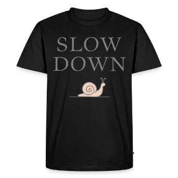 Ralentir la décélération des escargots Pleine conscience - T-shirt Premium bio Homme - noir - Devant - Nico (187cm)