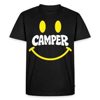Campersmile - T-shirt Premium bio Homme - noir - Devant - Nico (187cm)