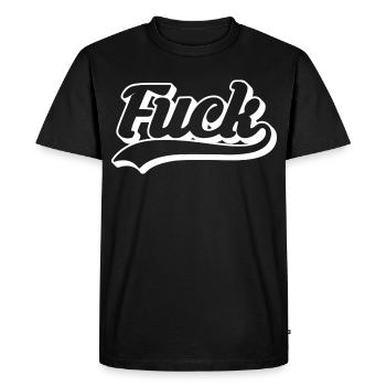 Fuck Retro Script - Men's Premium Organic T-Shirt - black - Front - Nico (187cm)