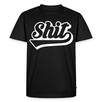 Shit Retro Script - Men's Premium Organic T-Shirt - black - Front - Nico (187cm)