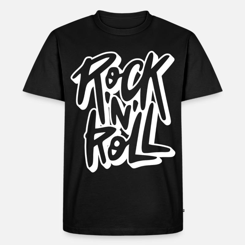 Rock 'n' Roll Graffiti-Text - Männer Premium Bio T-Shirt - Schwarz