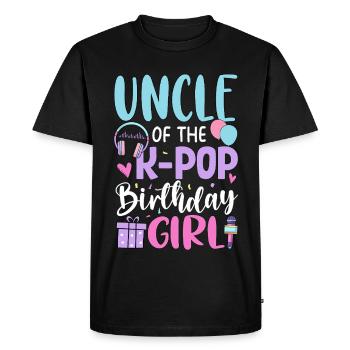 Oncle de la fille d’anniversaire de K Pop - T-shirt Premium bio Homme - noir - Devant - Nico (187cm)