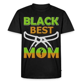 Meilleur t-shirt noir de maman Proud Mother Cadeau - T-shirt Premium bio Homme - noir - Devant - Nico (187cm)