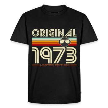Original 1973 Limited Edition Retro - Men's Premium Organic T-Shirt - black - Front - Nico (187cm)