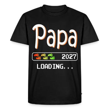 Papa 2027 chargeant Future grossesse de papa - T-shirt Premium bio Homme - noir - Devant - Nico (187cm)