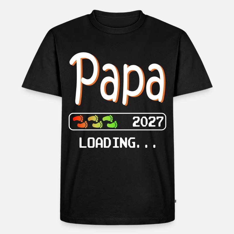 Papa 2027 loading Werdender Vater Schwangerschaft - Männer Premium Bio T-Shirt - Schwarz