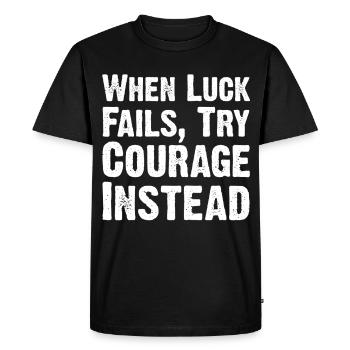 Citation du courage sur la chance Citation Tee - T-shirt Premium bio Homme - noir - Devant - Nico (187cm)