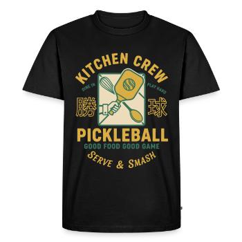 Pickleball Joueur drôle Équipe de cuisine Servir et - T-shirt Premium bio Homme - noir - Devant - Nico (187cm)