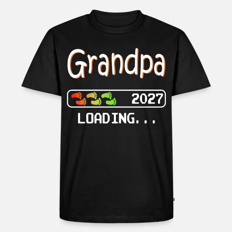 Werdender Opa 2027 loading zukünftiger Großvater - Männer Premium Bio T-Shirt - Schwarz