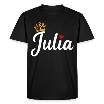 Juliet Name Crown Heart Calligraphy Personalized - Men's Premium Organic T-Shirt - black - Front - Nico (187cm)