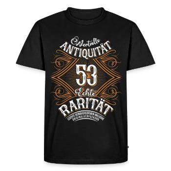 53rd Birthday Antique Rarity - Men's Premium Organic T-Shirt - black - Front - Nico (187cm)