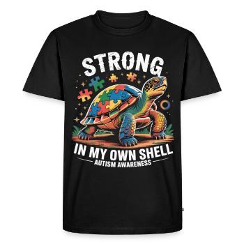 Autism Awareness Shirt – Strong In My Own Shell - Men's Premium Organic T-Shirt - black - Front - Nico (187cm)