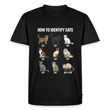 Motif de reconnaissance des espèces félines - T-shirt Premium bio Homme - noir - Devant - Nico (187cm)