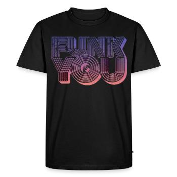 Funk You Vintage - Men's Premium Organic T-Shirt - black - Front - Nico (187cm)