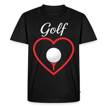 Golf Heart Love Golf - Men's Premium Organic T-Shirt - black - Front - Nico (187cm)