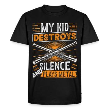  Piccolo Playing Metal Instrument Orchestra - Men's Premium Organic T-Shirt - black - Front - Nico (187cm)