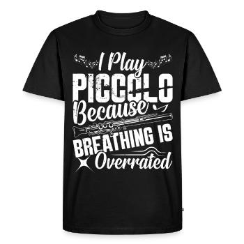 Piccolo Player Breathing Orchestra Musician - Men's Premium Organic T-Shirt - black - Front - Nico (187cm)