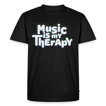music is my therapy - Men's Premium Organic T-Shirt - black - Front - Nico (187cm)