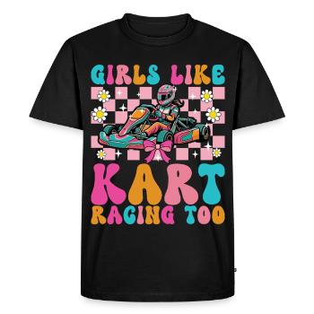 Les filles aiment aussi les courses de karting - T-shirt Premium bio Homme - noir - Devant - Nico (187cm)