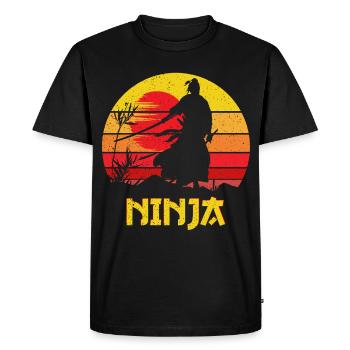 Ninja Vintage Shadow Warrior Sword - Men's Premium Organic T-Shirt - black - Front - Nico (187cm)
