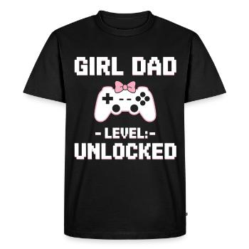 Futur papa et père biologique, fille biologique - T-shirt Premium bio Homme - noir - Devant - Nico (187cm)