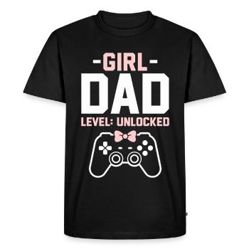 Futur papa et père biologique, fille biologique - T-shirt Premium bio Homme - noir - Devant - Nico (187cm)