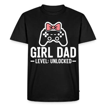 Futur papa et père biologique, fille biologique - T-shirt Premium bio Homme - noir - Devant - Nico (187cm)