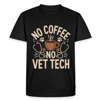Vet Tech No Coffee No Animal Hospital Coffee Lover - Men's Premium Organic T-Shirt - black - Front - Nico (187cm)