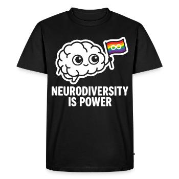 LA NEURODIVERSITÉ EST UN POUVOIR Cerveau - T-shirt Premium bio Homme - noir - Devant - Nico (187cm)