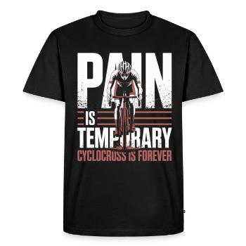 La douleur est temporaire – Vélo de cyclocross - T-shirt Premium bio Homme - noir - Devant - Nico (187cm)