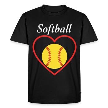 Softball Sports de cœur - T-shirt Premium bio Homme - noir - Devant - Nico (187cm)