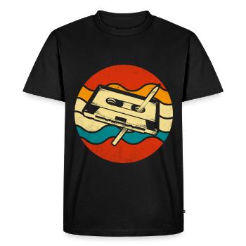 Vintage Retro Music Tape 80s 90s Style Cassette - Men's Premium Organic T-Shirt - black - Front - Nico (187cm)
