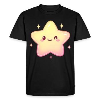 Cute Star Motif for Kids Kawaii Cartton Fans - Men's Premium Organic T-Shirt - black - Front - Nico (187cm)