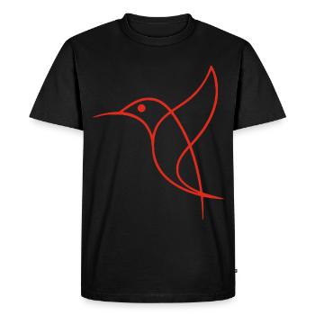 Croquis d'un oiseau rouge - T-shirt Premium bio Homme - noir - Devant - Nico (187cm)