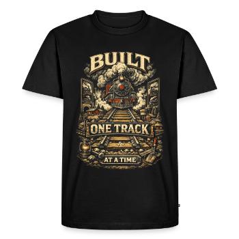 Model Railway Railway One Track At A time - Men's Premium Organic T-Shirt - black - Front - Nico (187cm)