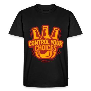 Abstinents antialcooliques : contrôler vos choix - T-shirt Premium bio Homme - noir - Devant - Nico (187cm)