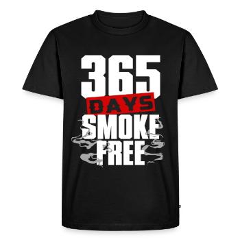 Non-smoking Ex Smoker 365 Days Smoke Free - Men's Premium Organic T-Shirt - black - Front - Nico (187cm)