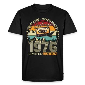 50e anniversaire Cadeau Homme Meilleur d’avril 1976 - T-shirt Premium bio Homme - noir - Devant - Nico (187cm)