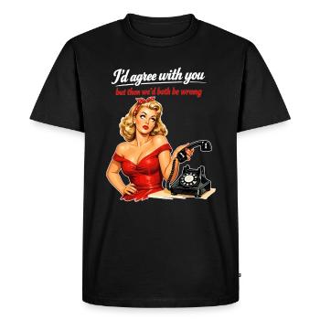 Pin-up Girl: Sarcasm & Eye Rolling Retro Style - Men's Premium Organic T-Shirt - black - Front - Nico (187cm)