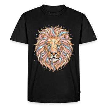 Foi chrétienne de Lion Cross - T-shirt Premium bio Homme - noir - Devant - Nico (187cm)