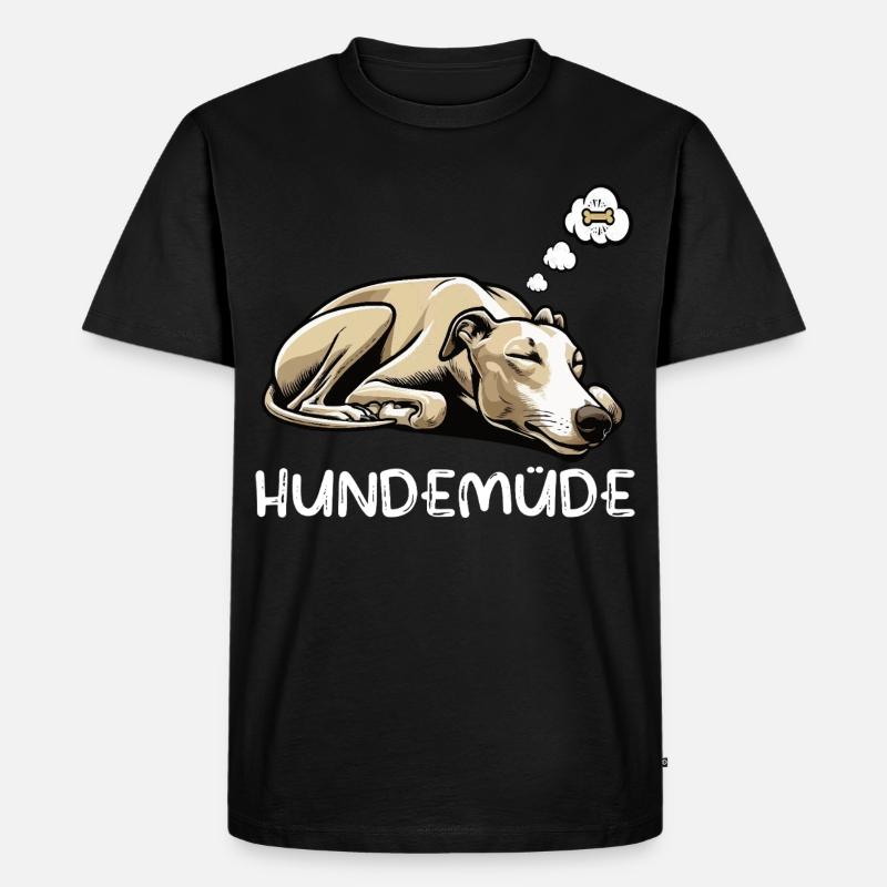 Hundemüde Whippet Windhund Whippets Whippethalter - Männer Premium Bio T-Shirt - Schwarz