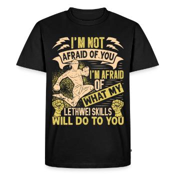  Burmese Boxer Lethwei Instructor Training Myanmar - Men's Premium Organic T-Shirt - black - Front - Nico (187cm)