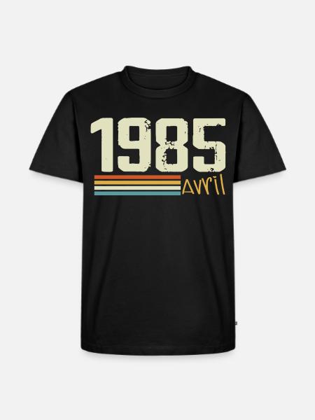 Né en avril 1985 - T-shirt Premium bio Homme - noir